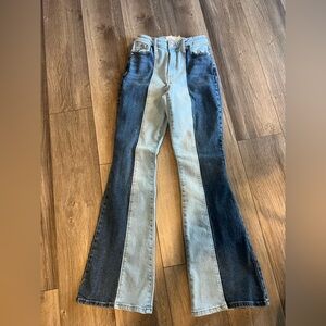 Altar’d State Two-Tone Flare Women Jeans size 27 size 5